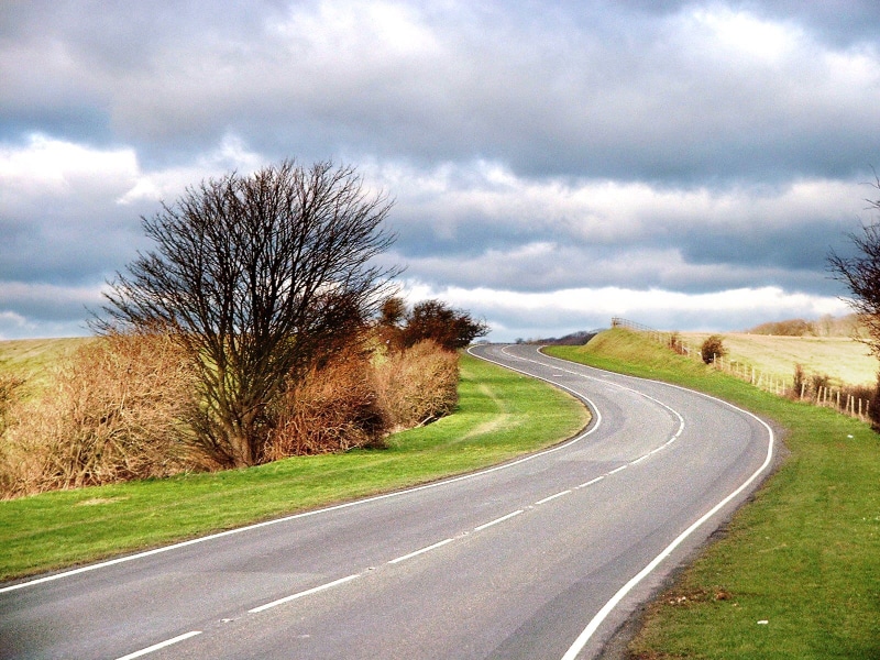 summer, East  Sussex, Golf  Course, photo, Castle, asphalt, Ditchling, time, tree, empty, panoramic photo, cloudy, 720P, Hollingbury, rural Scene, road