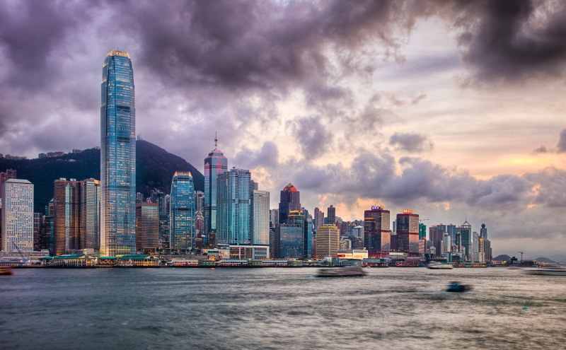 victoria, harbour, architecture, building exterior, Mountain, hong, Asia, landscape, victoriaharbour, kong, Water, hongkong, no people, cloud - sky, hdr