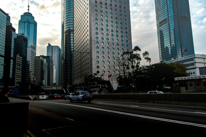 transportation, city, mode of transportation, motor vehicle, china, office, building, car, buildings, no people, financial district, city life, tower, city street