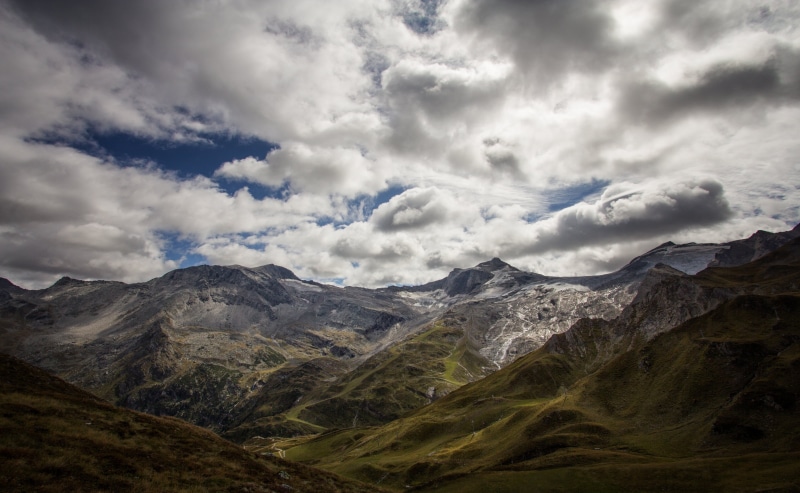 Tuxer Joch, daytime, cloud - Sky, green, clouds, Hintertux Glacier, white mountain, white, landscape, scenics, Alps, outdoors, summer  Holiday, Ferner