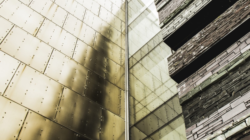 5K, reflection, full frame, old, pattern, detail, outdoors, sunlight, layout, building exterior, wall - building feature, high rise, day, town, textured