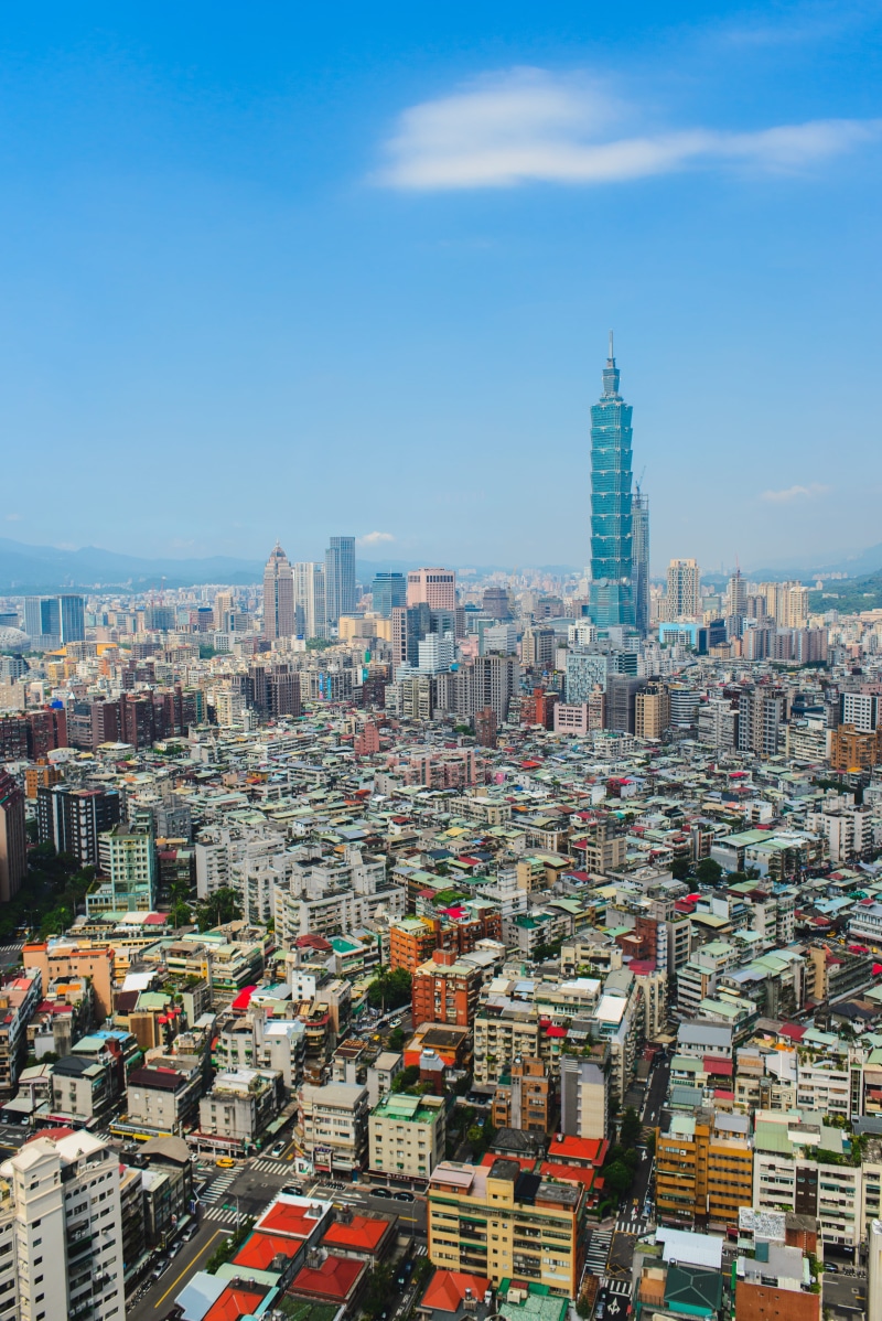 architecture, crowd, built structure, financial district, building, cityscape, skyscraper, taipei 101, urban skyline, taipei city, settlement, 5K, sky