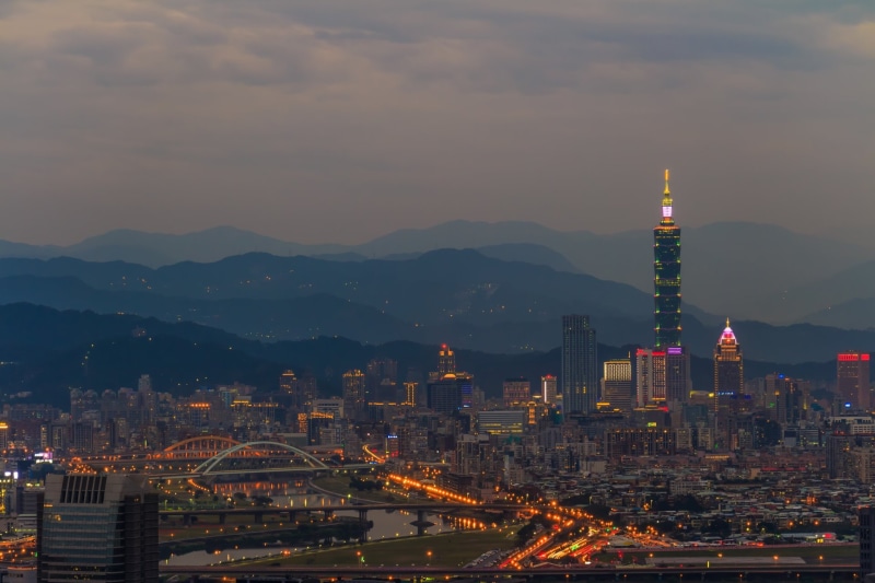 Mountain, 1080P, Taipei, Taipei 101, Cities, Taiwan, Night