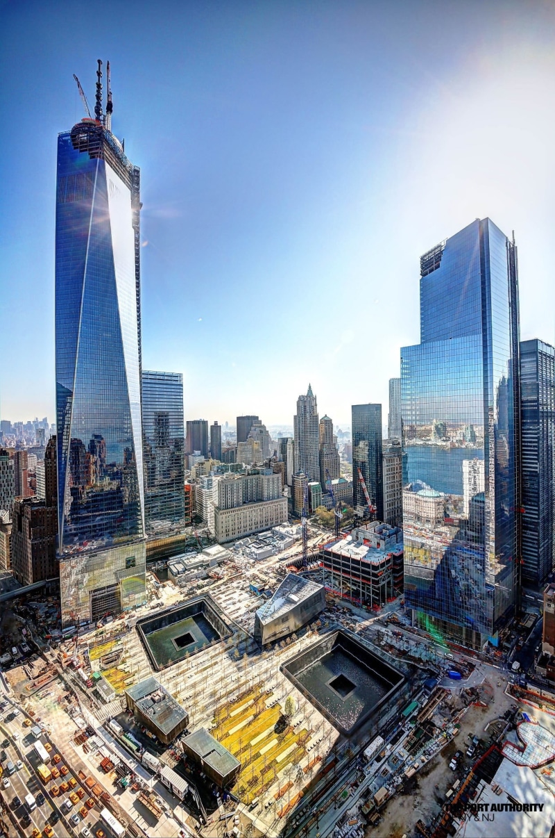 reflection, city, building exterior, skyscraper, landscape, built structure, high, cityscape, city life, travel, architecture, nature, One World Trade Center