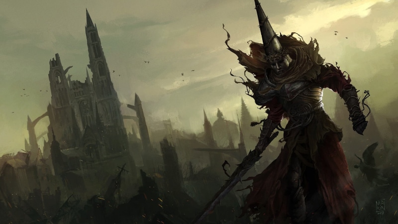 mask, video game art, video games, 1080P, Blasphemous, sword