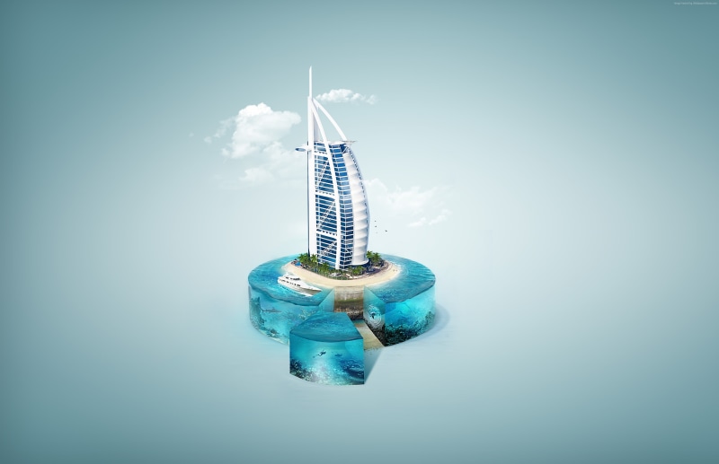 Burj Al Arab Hotel, 4K, 4K, art