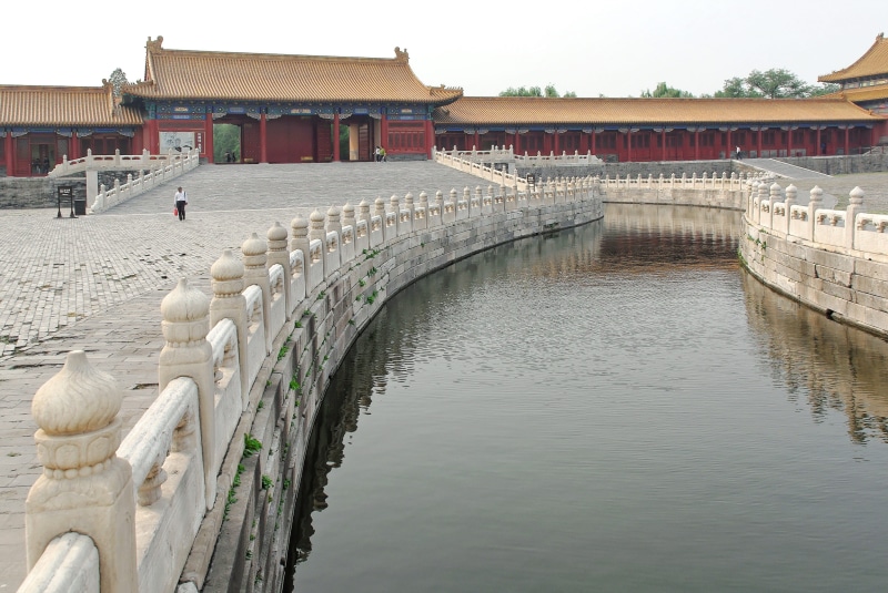 bridge - man made structure, imperial flag, palace, connection, ancient, travel destinations, channel, China, water, cultures, history, transportation