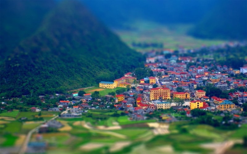 720P, hills, aerial View, blue, mountain, city, hill, nature, tilt-shift, house, building, urban Scene, no people, roof, famous Place, residential district