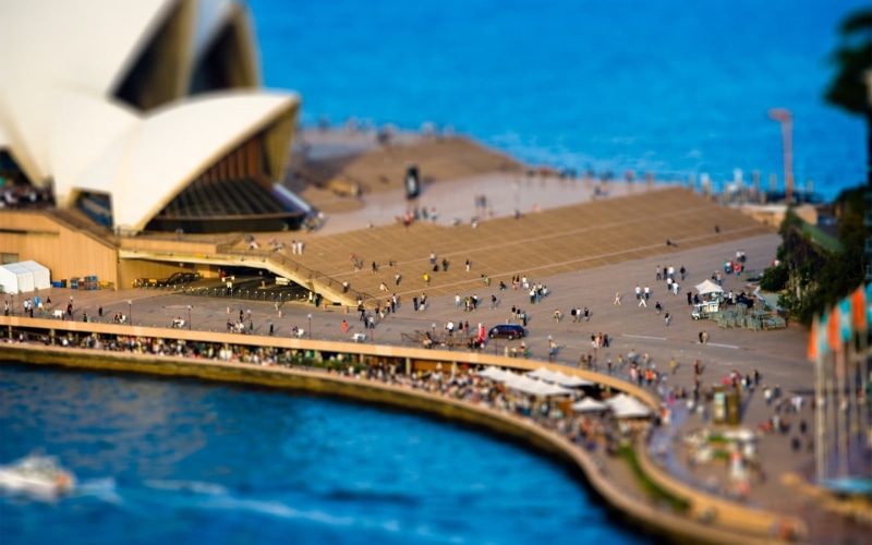 aerial, hotel, road, coastline, car, water, architecture, tilt shift, tourism, transportation, photography, incidental people, tourist Resort, famous Place