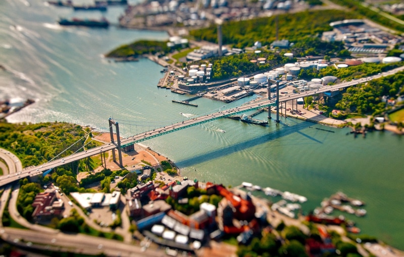 gray, Älvsborg Bridge, sea, tower, nautical Vessel, mid-Air, water, travel, concrete, city, commercial Dock, sailboat, urban Scene, road, sky, 1080P, aerial