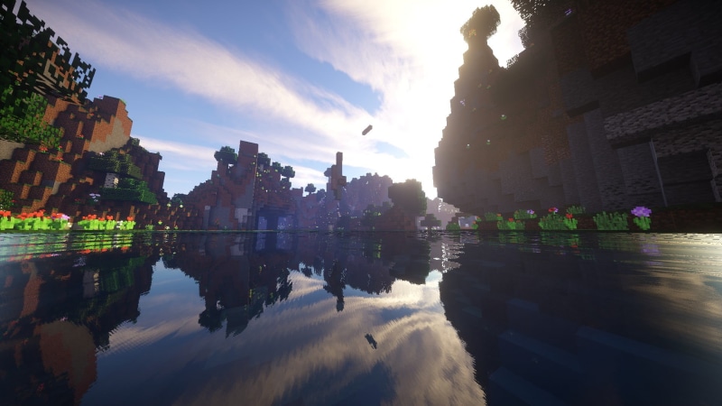 building, architecture, sky, travel destinations, sea, lake, game, nature, history, belief, render, cave, water, Minecraft, application, 1080P, spirituality