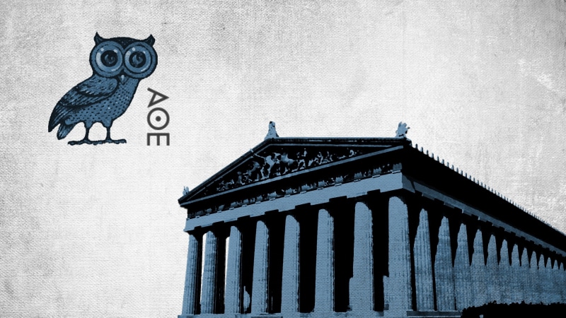 building, 2K, outdoors, communication, representation, built structure, day, art and craft, no people, city, text, athens owl antiquity parthenon ancient greece