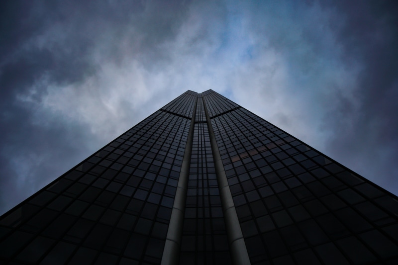 glass - Material, city, rise, high, steel, sky, nature, building, directly below, cloud - Sky, window, finance, bottom view, building Complex, 5K, architecture