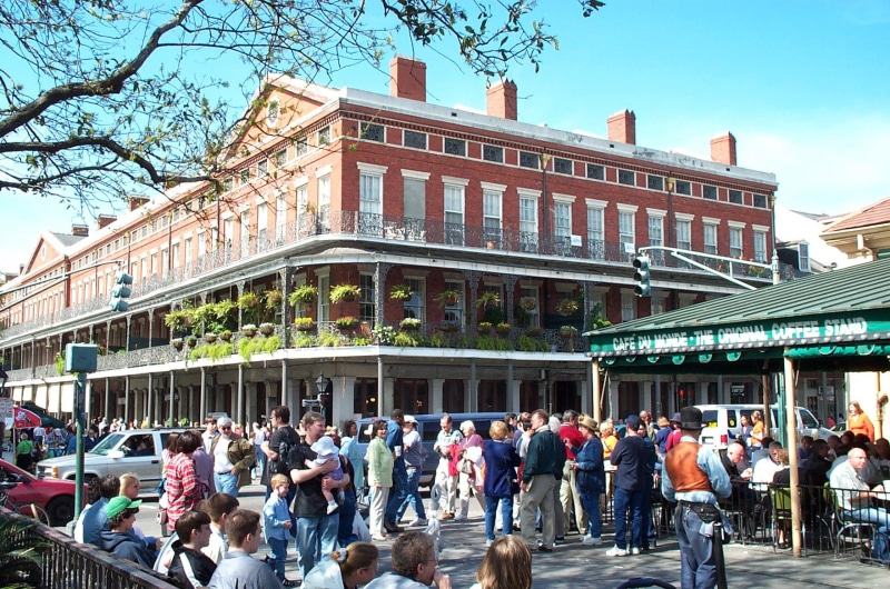 cafe du monde, outdoors, sky, architecture, Louisiana, tourist, editorial, monde, walking, 720P, new, crowd, adult, men, orleans, people, Café du Monde