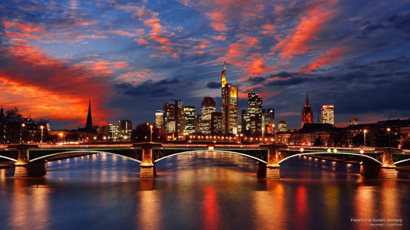 sunset, frankfurt, 2K, germany, Architecture