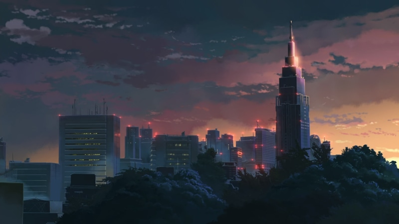 cityscape, town, The Garden of Words, sky, Makoto Shinkai, 1080P, building, city, drawing