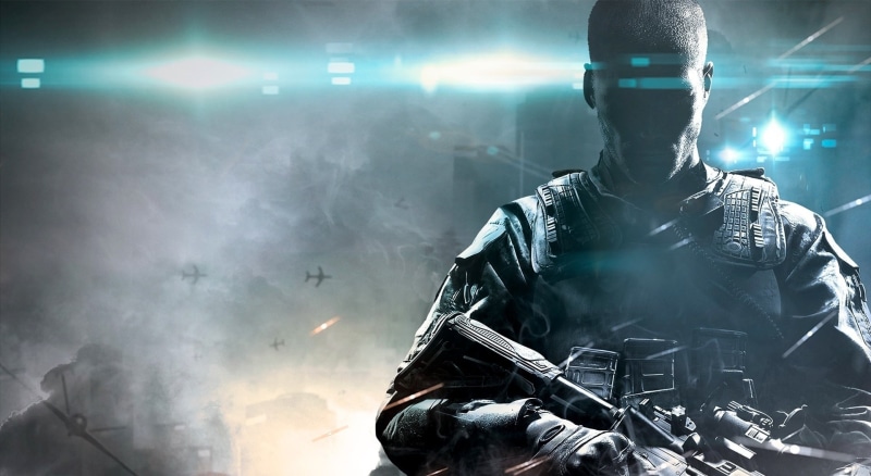 illuminated, Games, government, standing, cod black ops 2, obscured face, communication, one person, adventure, 2012, adult, security, indoors, Call Of Duty