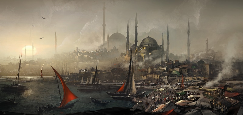2K, Assassins Creed: Revelations  Hagia Sophia  Istanbul  drawing  Assassins Creed  Constantinople