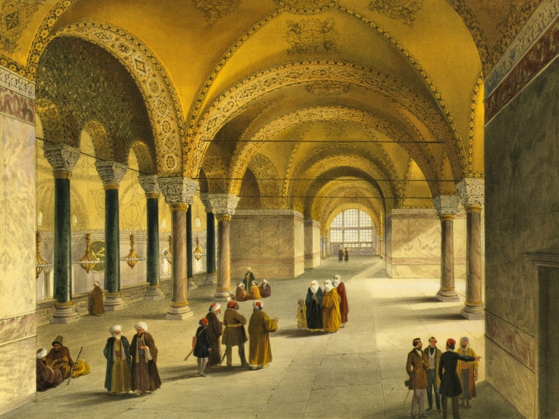 Turkey, 1080P, mosque, Museum, Istanbul, While Agia Sophia, Hagia Sophia, interior