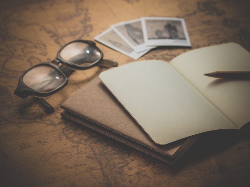 closeup, vacation, holiday, paper, wood grain, still life, wallet, vintage, details, high angle view, retro, tourism, document, table, vignette, note, indoors