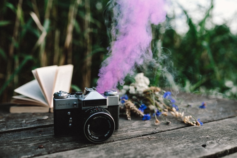 activity, creativity, motion, 4K, smoke bomb, technology, nature, wooden pier, smoke, photography themes, wooden desk, photographic equipment, camera