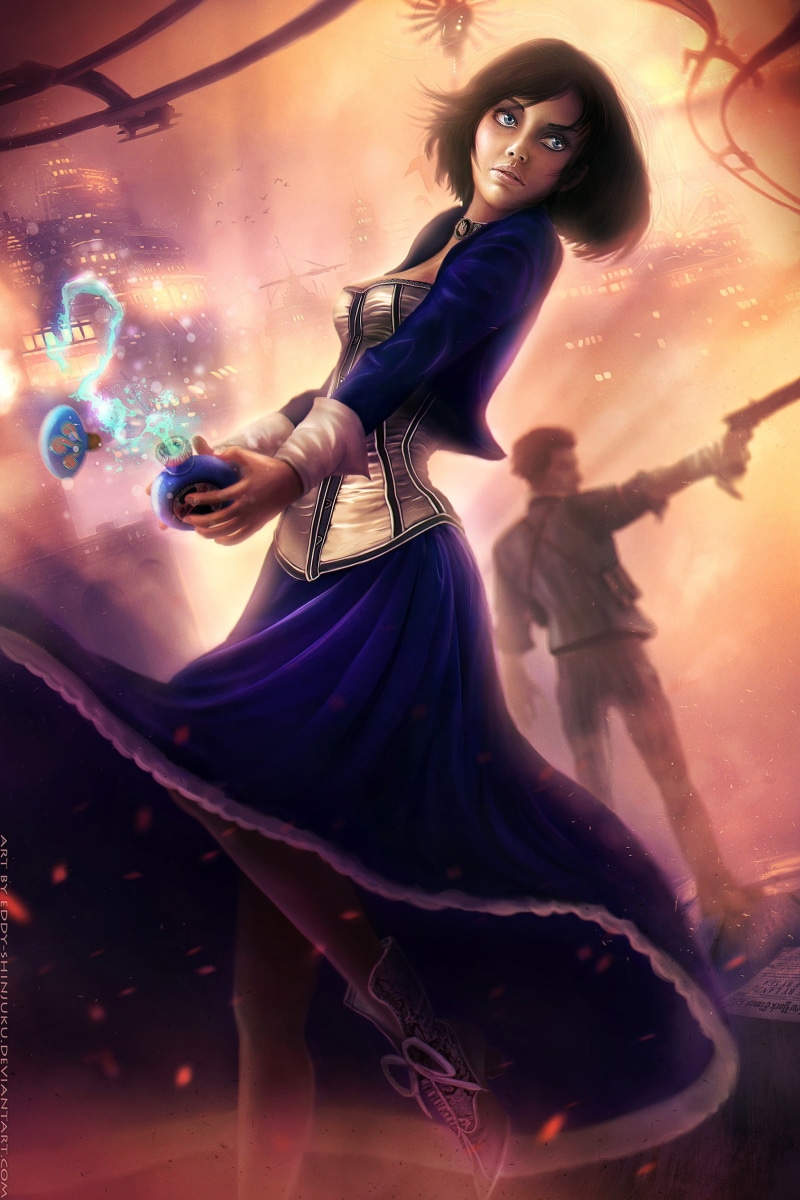 BioShock Infinite, full length, motion, fashion, 2K, young women, video games, multi colored, digital composite, Elizabeth (BioShock), adult, night, glamour