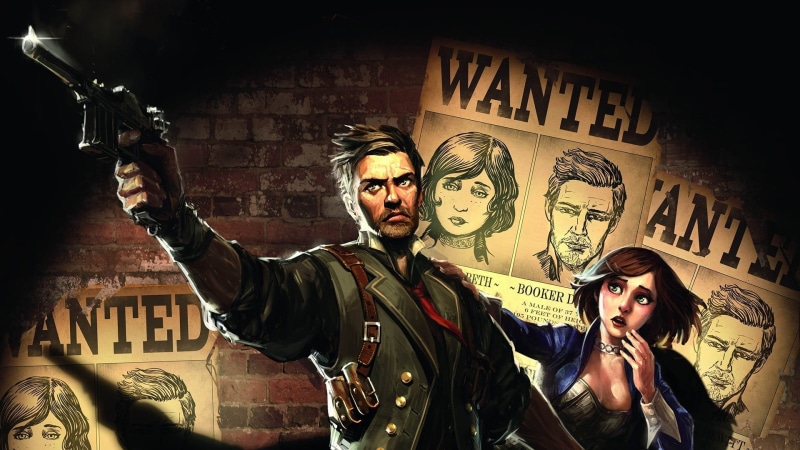 weapon, creativity, indoors, crime, people, video games, Booker DeWitt, pointing, sign, social issues, BioShock Infinite, communication, young men