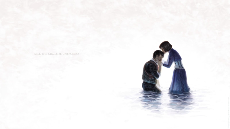wedding, Booker DeWitt, men, artwork, BioShock, video games, people, celebration, emotion, women, BioShock Infinite, positive emotion, couple - relationship