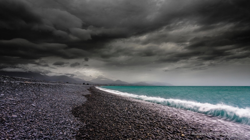 zealand, 2K, beach, Oceania, south, island, kaikoura, stoney, new