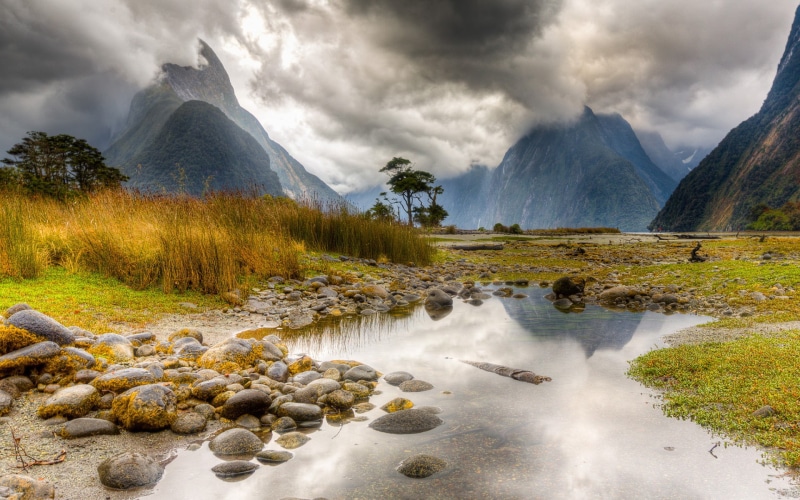 new zealand, sound, zealand, 1080P, milford, mountain, new, milford sound, lake