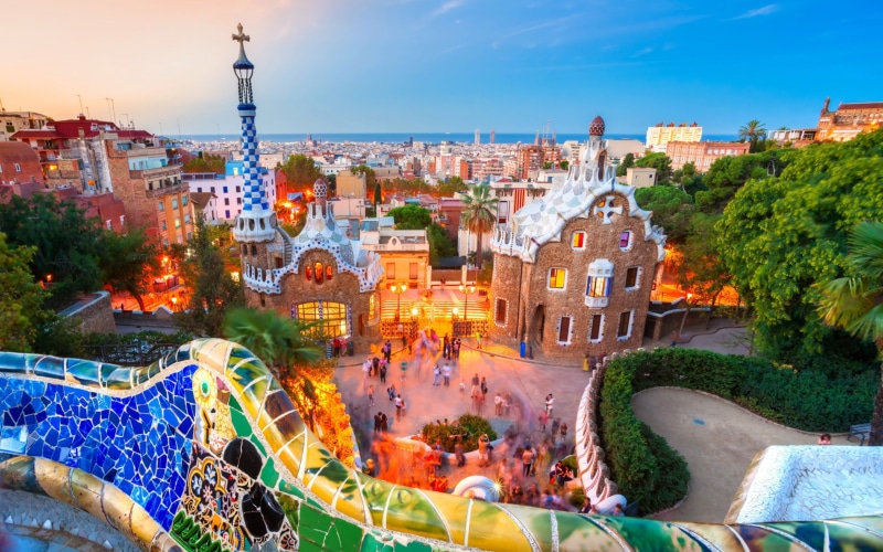 art, city, architecture, angle, high, barcelona, park, photography, attractions, spain, travel, 2K
