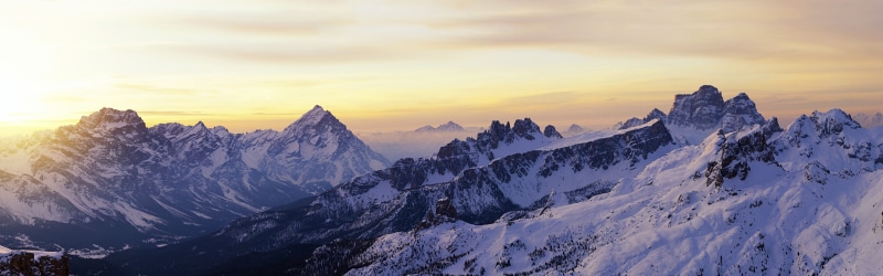 covered, Snow, Dolomites, Sunrise, mountian, Winter, 4K, Italy
