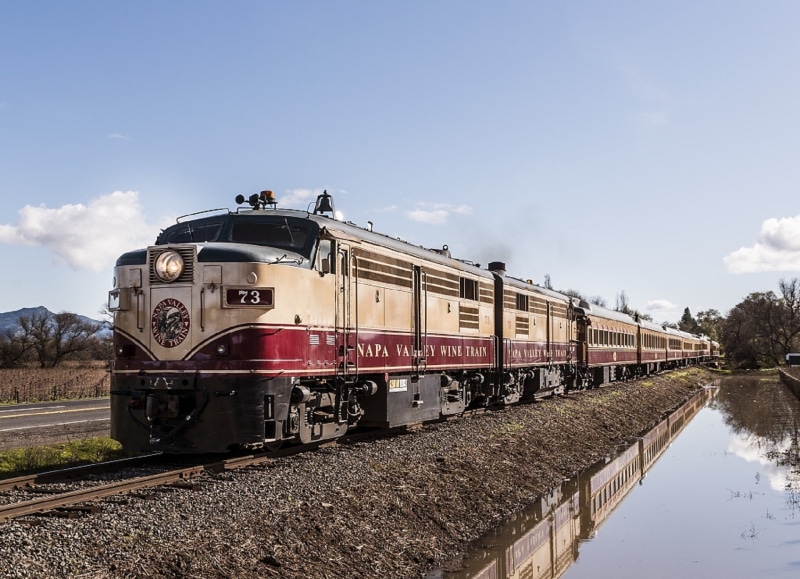 railroad track, transportation, steel, steam train, train - vehicle, napa, sky, rail transportation, train, usa, iron, 1080P, napa valley, nostalgia, wine