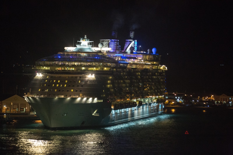 sky, nautical vessel, transportation, built structure, building exterior, harbor, 5K, outdoors, nature, lights, waterfront, ship, city, royal, illuminated