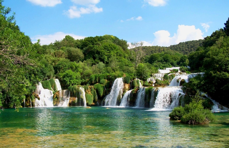 waterfalls, watercourse, water, 3d and abstract, waterfall, nature, 1080P
