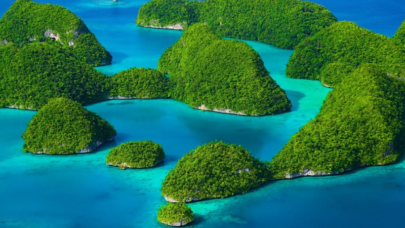 archipelago, watercourse, land, green, tranquil scene, vegetation, plant, green color, 1080P, no people, sky, lagoon, day, beauty in nature, aerial view