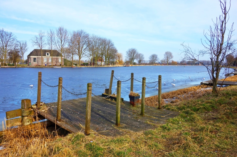5K, river, cloud - sky, no people, jetty, architecture, sky, lake, barrier, outdoors, river bank, wooden post, watercourse, river amstel, post, stream