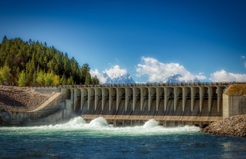 historic, long exposure, waterfront, day, motion, country, structure, 4K, hydroelectric power, tree, sky, no people, clouds, built structure, splashing