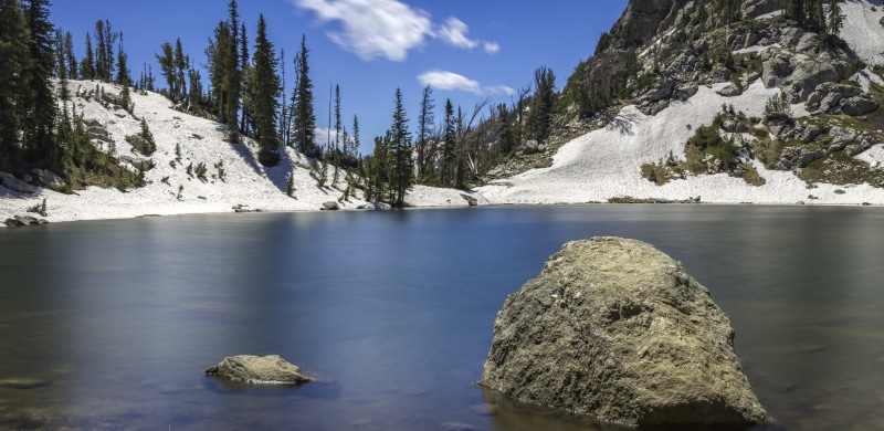beauty in nature, forest, trees, mountain, sky, jackson hole, tranquility, rock, long exposure, snow, landscape, united states, no people, tree, idyllic