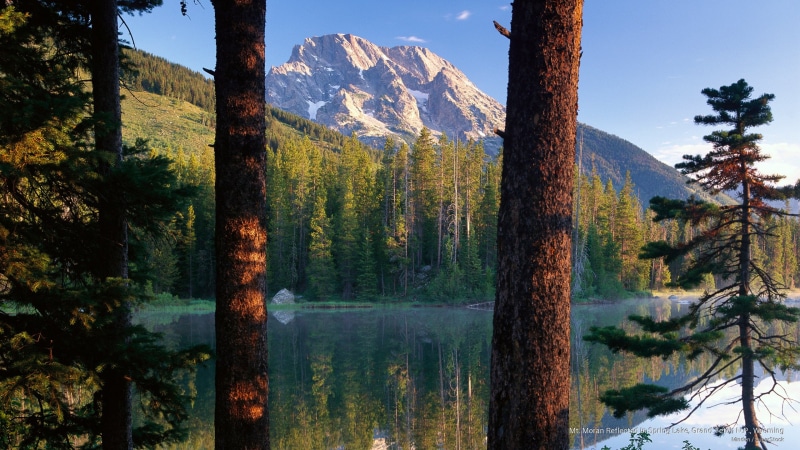 wyoming, 2K, moran, lake, spring, p, reflected, grand, mt, n, National Parks, teton