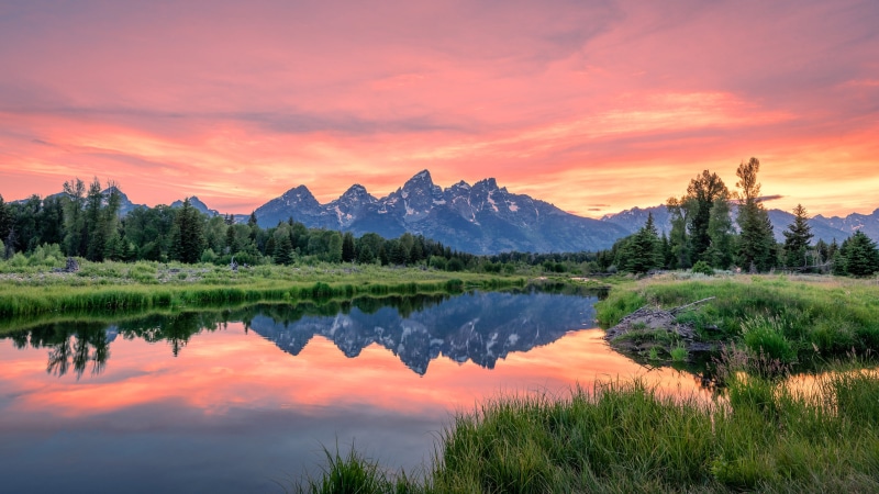 4K, tablet, laptop, grand, hd, national, sunset, desktop, tv, ultra, k, wyoming, phones, park, mobile, teton, usa