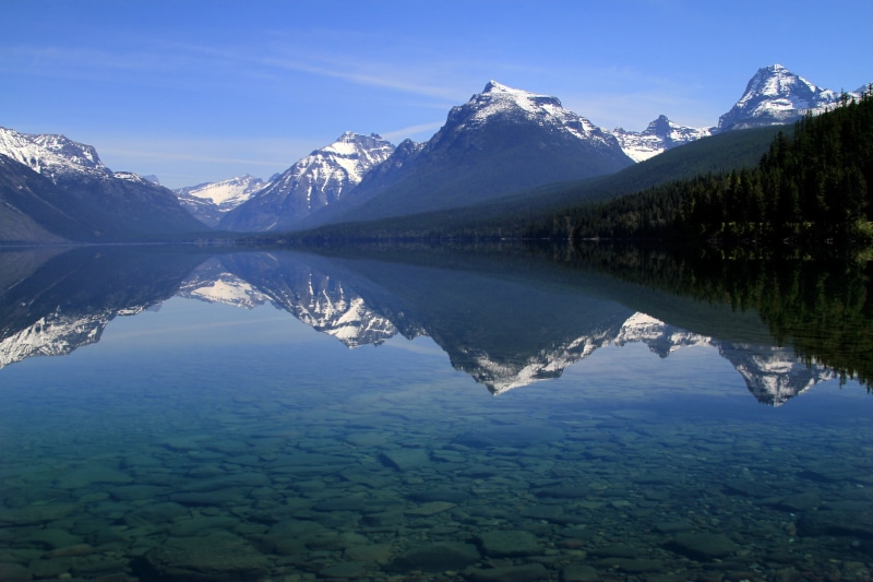 glacier national park, outdoors, mountain, snow, nature, body of water, Reflection, landscape, scenics, alberta, lake, nps, Lake McDonald, mcdonald, alps