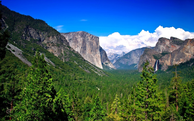 mountain Range, landscape, green Color, tranquility, el Capitan - Yosemite National Park, mountain Peak, nature, mountain, waterfall, ranges, tranquil scene