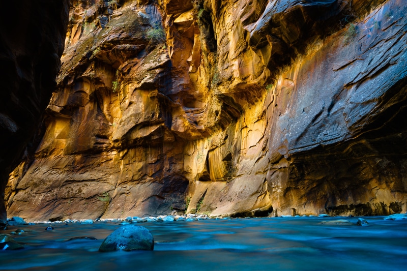 geology, non-urban scene, united states, no people, the narrows, canyon, cave, tranquil scene, zion, solid, physical geography, turquoise colored, scenics - nature