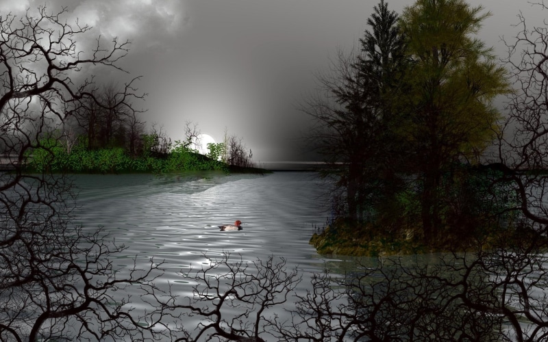 waterscape, bryce, winter, landscape, scene, 1080P, 3d, 3d and abstract