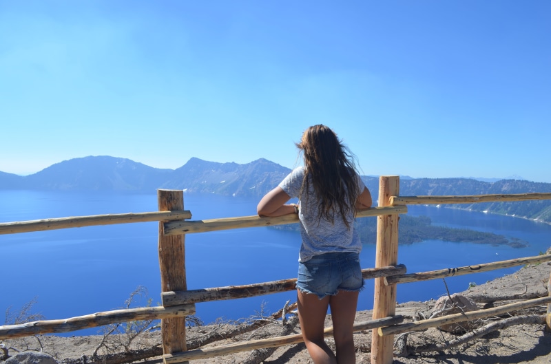 Female, Lake, Mountain, Water, beauty in nature, casual clothing, blue, lifestyles, only women, scenics - nature, mountain range, summer, tranquil scene