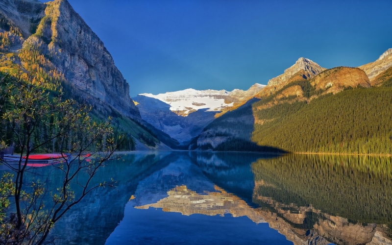 Park, Water, Banff, Reflection, Lake, Canada, National, Louise, Alberta, 1080P, Mountains