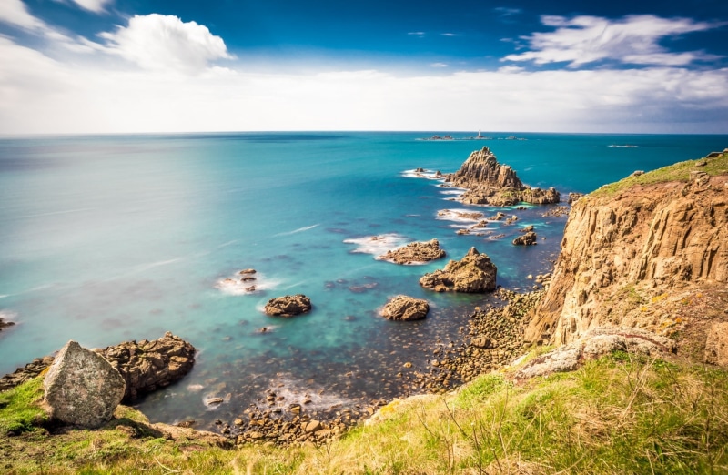 Rocks, idyllic, 1080P, beauty in nature, horizon over water, sky, United Kingdom, rock - object, Travel, Lands, Landscape, day, solid, horizon, shorelines