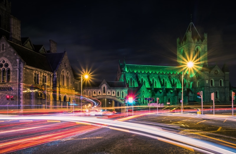 patrick, City, stpatrick, Europe, visit, Urban, touristdestinations, Church, Cathedral, Green, exterior, Ireland, Dublin, Trails, s, st, Light, long exposure
