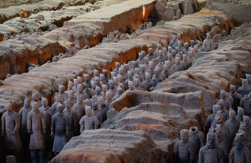terracotta army, photo, travel destinations, history, large group of objects, architecture, land, ancient, nature, water, travel, terracottum, xian, rock - object
